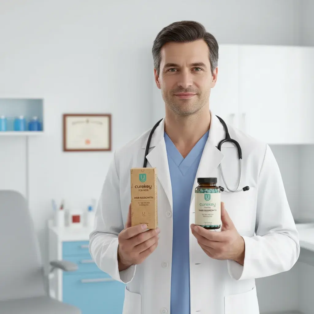 Curekey physician with oral hair-loss treatment